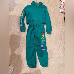 Flowers by Zoe sweatsuit. Like new!! Size 10/12